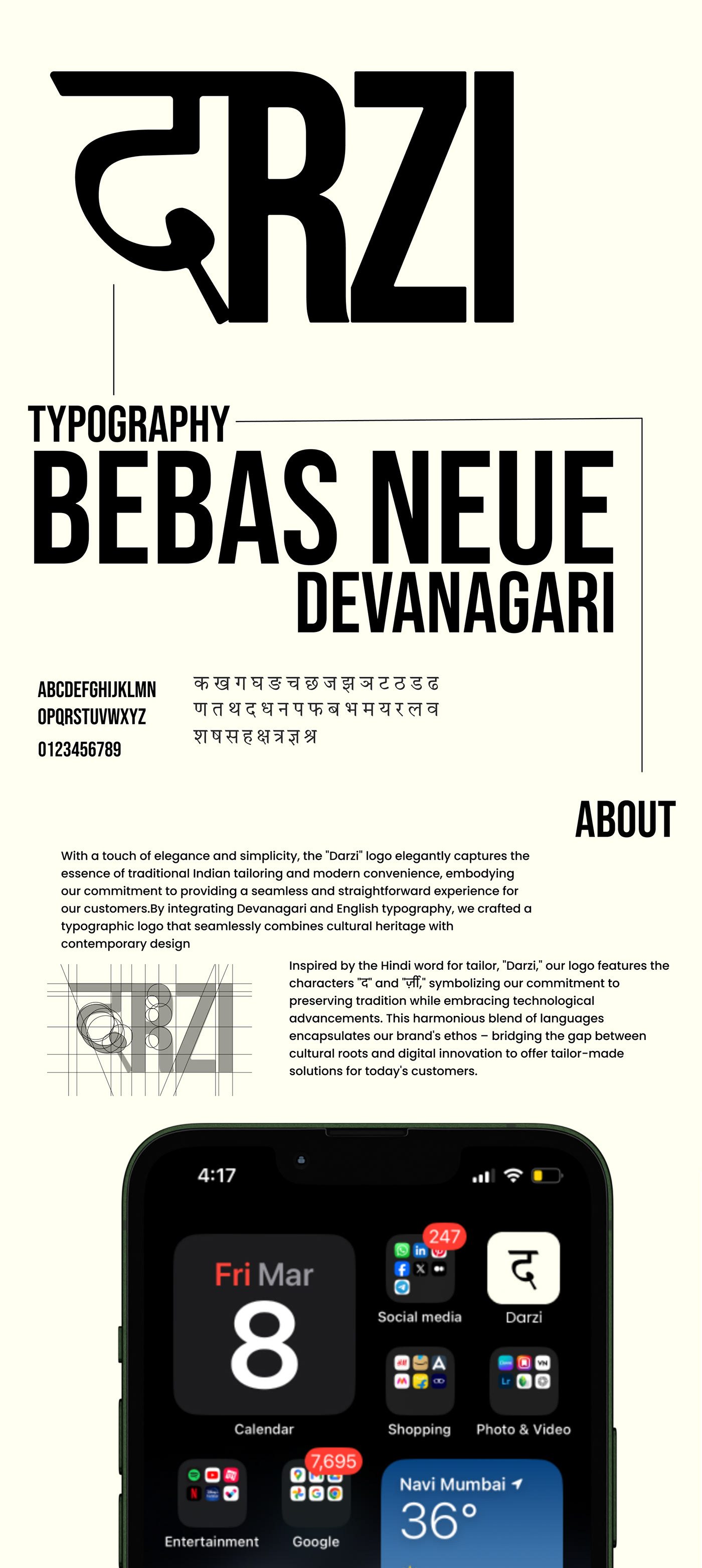 Wordmark and typography: Bebas Neue and Devanagari